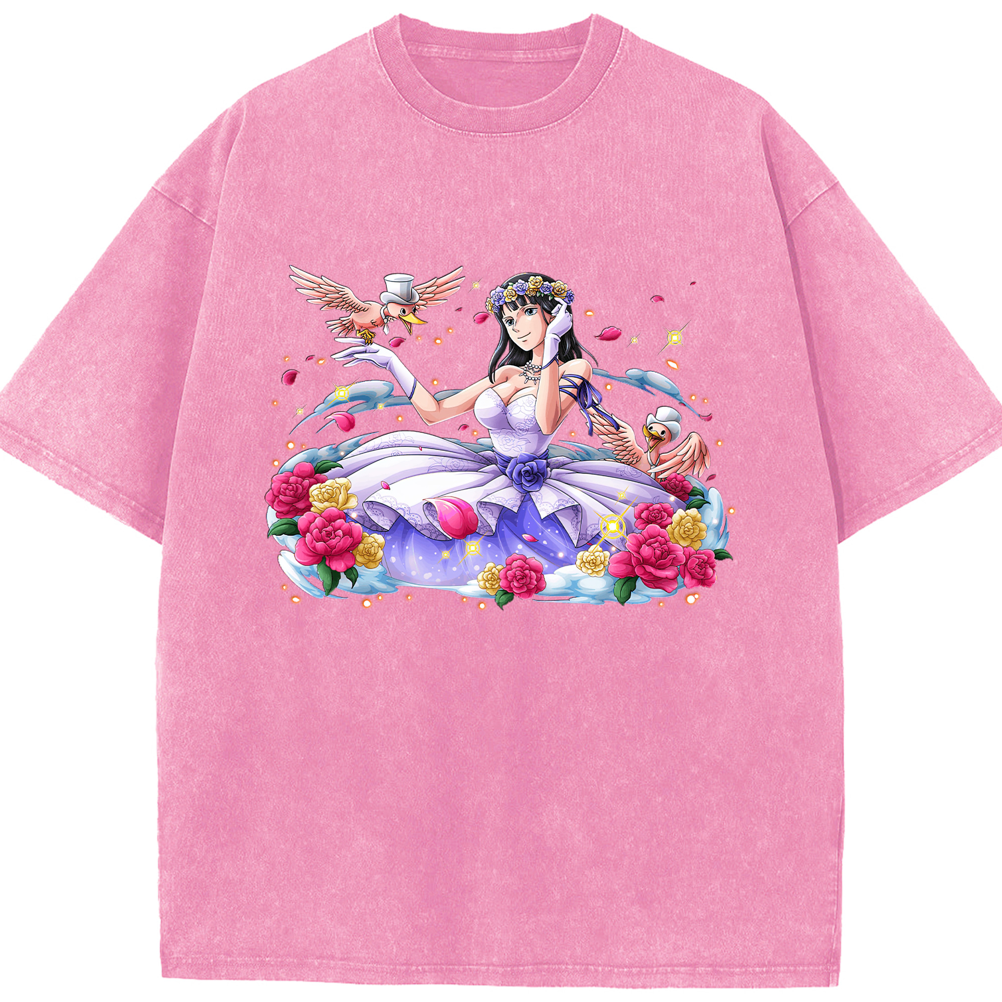 ワンピース ニコ・ロビン ONE PIECE Nico Robin 綿100% ヴィンテージ風 半袖Tシャツ（フロントプリント）